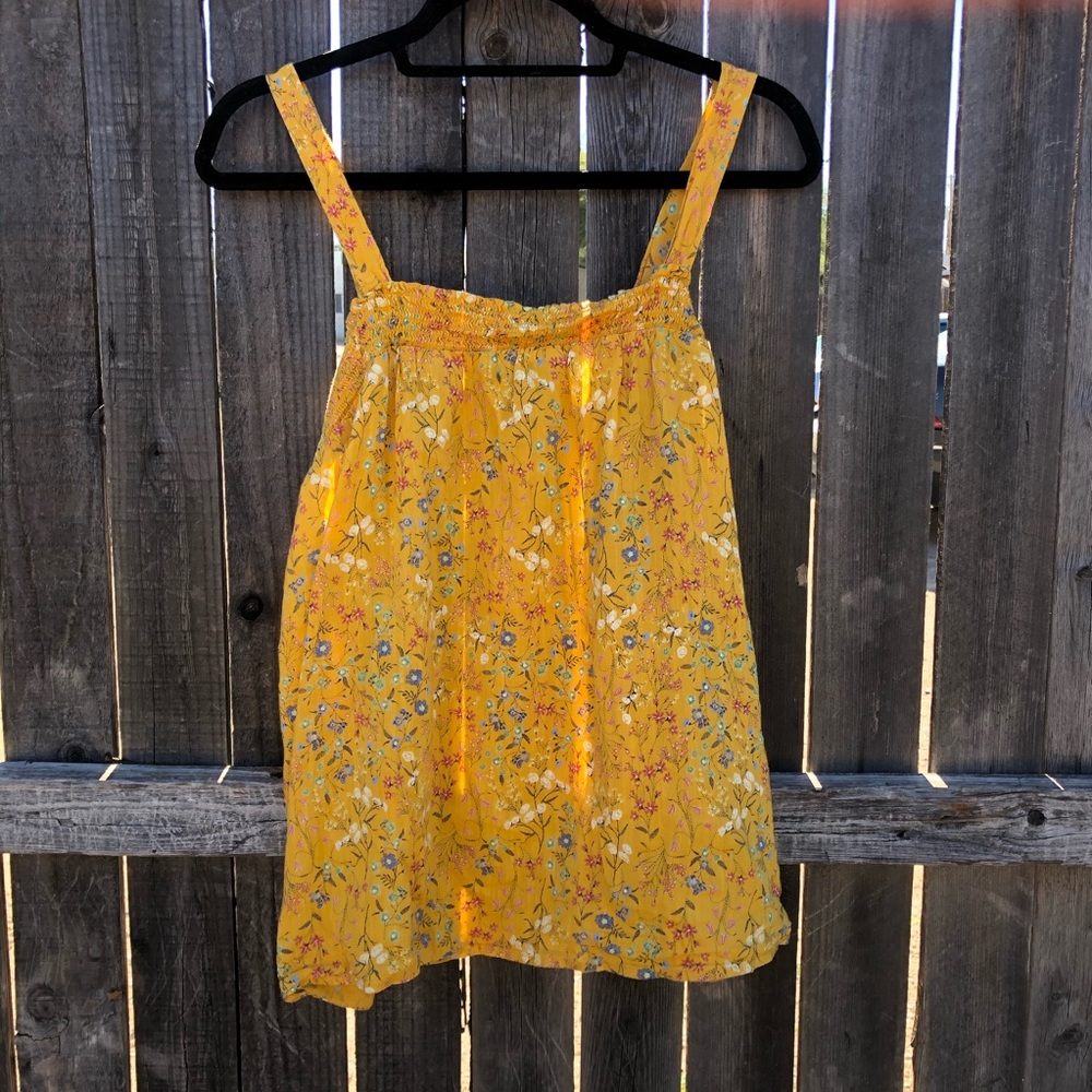Old Navy Yellow Floral Tank Top